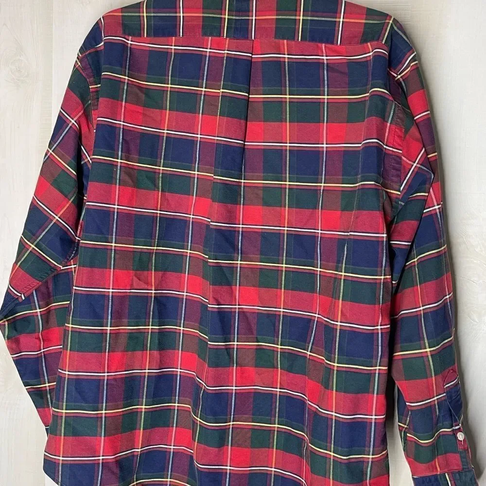 Ralph Lauren red plaid long‎ sleeve button down shirt, size 12
